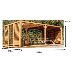 Comparateur de prix : Pergola autoportante manuelle bois Habrita THO3562VVT 3,41 x 6,26 m