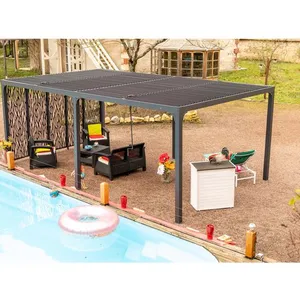 Comparateur de prix : Pergola bioclimatique 21.52m² gris anthracite Habrita per36m60bi