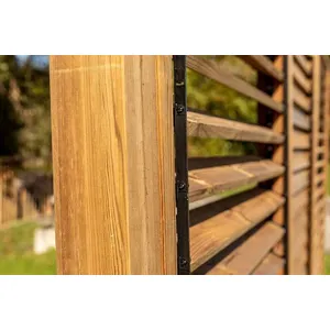 Comparateur de prix : HABRITA Panneau brise vue ventelles mobiles - En bois massif - 100 x H 200 cm