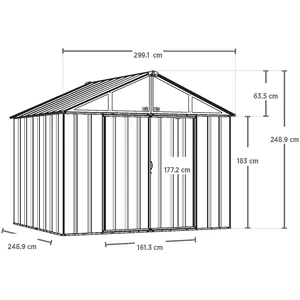HABRITA Abri métal 7,44m2 - grand volume - toit 2 pentes ARROW EZEE pas cher