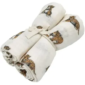 Milinane - Langes en mousseline de coton - Set de 2 Ecru taille unique pas cher