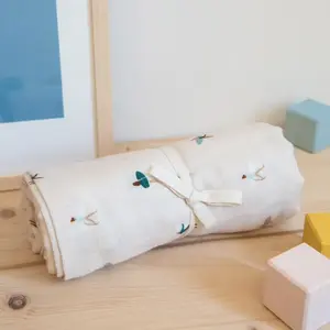 Milinane - Lange en mousseline de coton Blanc taille unique pas cher