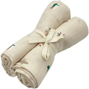 Milinane - Langes en mousseline de coton - Set de 2 Blanc taille uniqu... pas cher