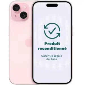 Smartphone APPLE iPhone 15 Rose 128Go Batterie Neuve pas cher