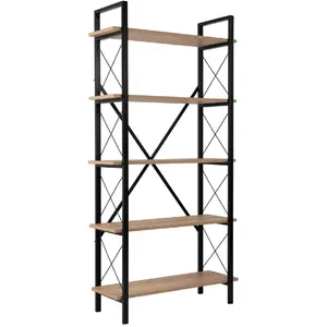 Concept Usine ELYSIAN -Etagère moderne 5 espaces de rangement bois et métal 180cm