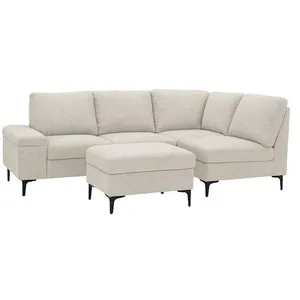 Canapé D'angle Convertible Paris Prix Corto - Tissu Beige, 221 Cm, Neuf Sous Emballage