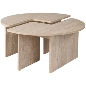 Comparateur de prix : Concept Usine Table basse ronde duo effet travertin 90cm APIX