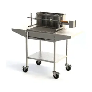 Barbecue série 400 (grill 54x34cm) tout Inox Sur table avec tournebroc... pas cher