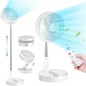 A1A9 Ventilateur de bureau pliable sur pied avec 4 vitesses et télécom...