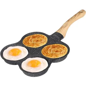 Poêle à Pancakes, Poêle à Crêpes 4 trous Poêle antiadhésive Poêle à Omelette pour Oeuf au Plat, Hamburger[329]Vendu parcdiscount