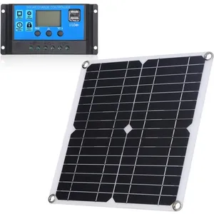 Panneau Solaire Flexible avec Kit de Contrôleur d'Affichage 50A LED av...Vendu parcdiscount