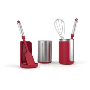 Pot range ustensiles Terraillon Rouge avec fouet et spatule