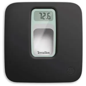 Comparateur de prix : TERRAILLON - Pèse-personne - portée 160 kg - noir/ verr d'eau - FRENCHY