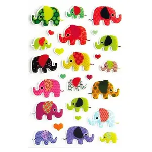 Clairefontaine Gommettes 3D - MAILDOR - Eléphants - Autocollants colorés - 7.5 x 12 cm - MixteVendu parscrapmalin