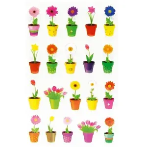 Comparateur de prix : Clairefontaine Maildor 560415C - GOMMETTES 3D Cooky - 1 planche 12x8 cm - 20 stickers - FLEURS EN POT
