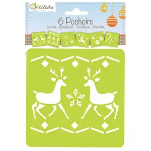 Comparateur de prix : Clairefontaine Set de 6 pochoirs enfants noël avenue mandarine