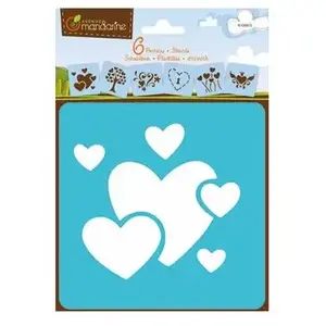 Comparateur de prix : Clairefontaine Avenue Mandarine - Pochoirs - Set de 6 pochoirs : Coeurs