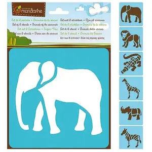 Comparateur de prix : Clairefontaine Pochoirs - Set de 6 pochoirs : Animaux de la savane