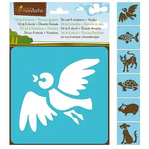 Comparateur de prix : Clairefontaine Pochoirs - Set de 6 pochoirs : Animaux familiers