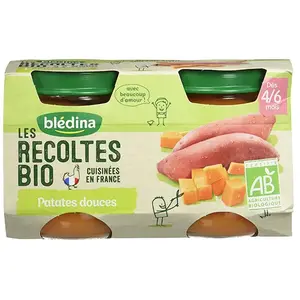 Comparateur de prix : BLEDINA Blédina Les Récoltes Bio Pot Patates Douces +4m 2 x 130g