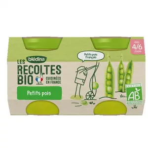Comparateur de prix : BLEDINA Blédina Les Récoltes Bio Pot Petits Pois +4m 2 x 130g