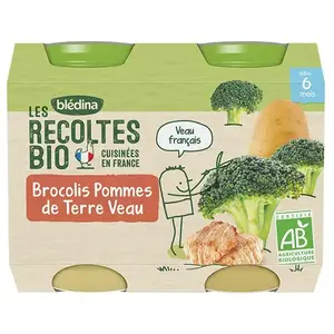 Comparateur de prix : BLEDINA Blédina Les Récoltes Bio Brocolis Pommes de terre Veau Lot de 2 x 200g