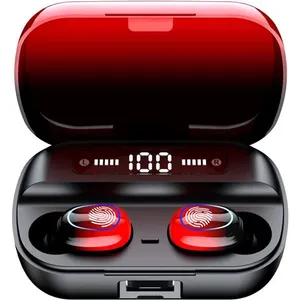 Kinganda Ecouteurs sans fil Bluetooth HBQ-Q82 TWS Noir et rouge pas cher