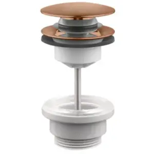 Bonde lavabo clic-clac 2 parties avec clapet recouvrant cuivre titaniu...Vendu parcastorama
