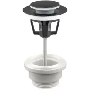 Bonde lavabo clic-clac 2 parties avec clapet non recouvrant noir D. 63...Vendu parcastorama