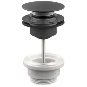 Bonde lavabo clic-clac 2 parties avec clapet recouvrant noir mat D. 63...Vendu parcastorama