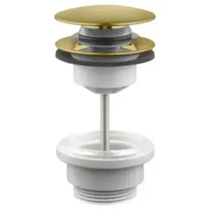 Bonde lavabo clic-clac 2 parties avec clapet recouvrant laiton brossé ...Vendu parcastorama