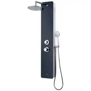 Comparateur de prix : ROUSSEAU Colonne de douche Hydromassante Eris gris anthracite