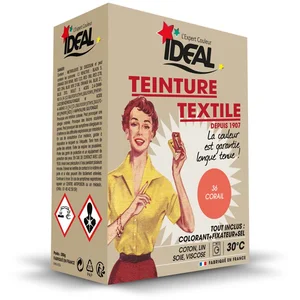 Ideal Teinture textile corail Tout en un - 350 g pas cher