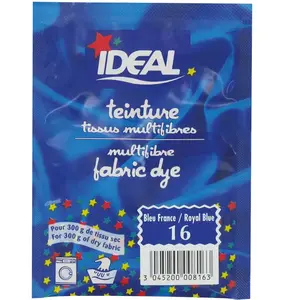 Comparateur de prix : Ideal Teinture pour tissu multifibres - 15 g - bleu France