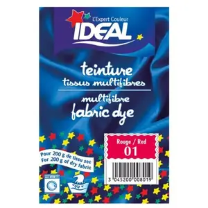 Comparateur de prix : Ideal Teinture pour tissu multifibres - 15 g - rouge