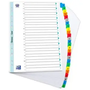 Oxford Intercalaires alphabétique Elba - carte Mylar - A4+ - 26 positions pas cher