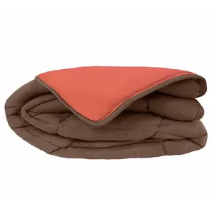 Toison d?or Couette chaude bicolore COCOON chocolat/corail pas cher