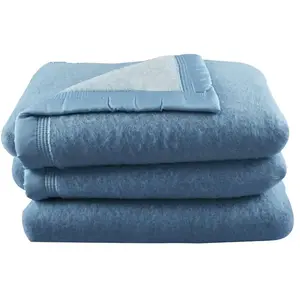 Toison d?or Couverture en pure laine double face VOLTA Bleu ciel