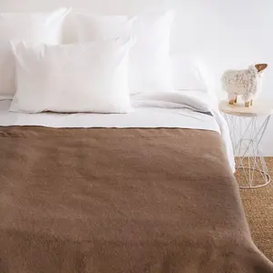 Toison d?or Couverture en pure laine double face VOLTA Marron
