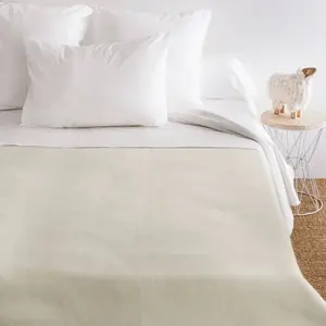Toison d?or Couverture en pure laine double face VOLTA Blanc pas cher