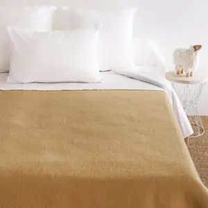 Toison d?or Couverture en pure laine double face VOLTA Beige pas cher