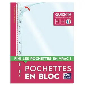 OXFORD BLOC 40 POCH PERF A4 PP 9/100 pas cher