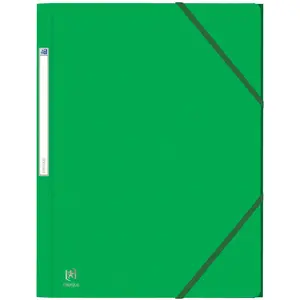 OXFORD Lot de 10 Chemises 3 Rabats Eurofolio+ A4 avec Elastique Couverture Carte Vert pas cher