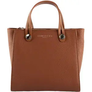 Sac porté main - LAMARTHE - FIDELE IF114 - Caramel - Cuir de vachette foulonné - Fermeture zippée pas cher