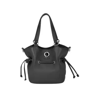 Sac seau porté épaule ou bandoulière - LAMARTHE - Paris EV182 - Cuir de vachette - Noir pas cher