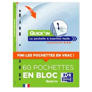 Oxford ELBA Pochette perforée A4 pour 25 feuilles (pack de 60)