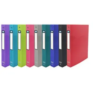 Elba OXFORD Classeur Osmose A4 Dos 20mm 4 Anneaux Ronds Couverture Polypro Coloris Assortis
