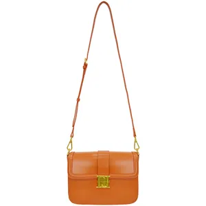 LAMARTHE - en refente de cuir BELLA - Orange 26 x 19 x 8 cm Jaune pas cher