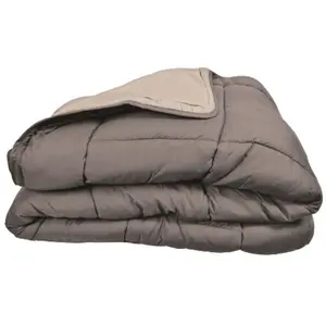 HOME MAISON Toison d?or Couette chaude bicolore COCOON taupe/linVendu parconforama