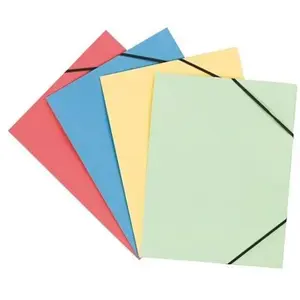 Oxford Lot de 50 Chemises 3 Rabats Neutre A4 avec Elastique Couverture Carte Recyclée Coloris Assortis pas cher